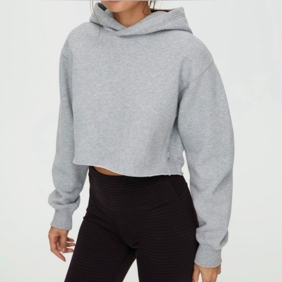 Aritzia TNA Grey Perfect Cropped Hoodie - Picture 2 of 7